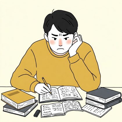 試験勉強を頑張っている様子